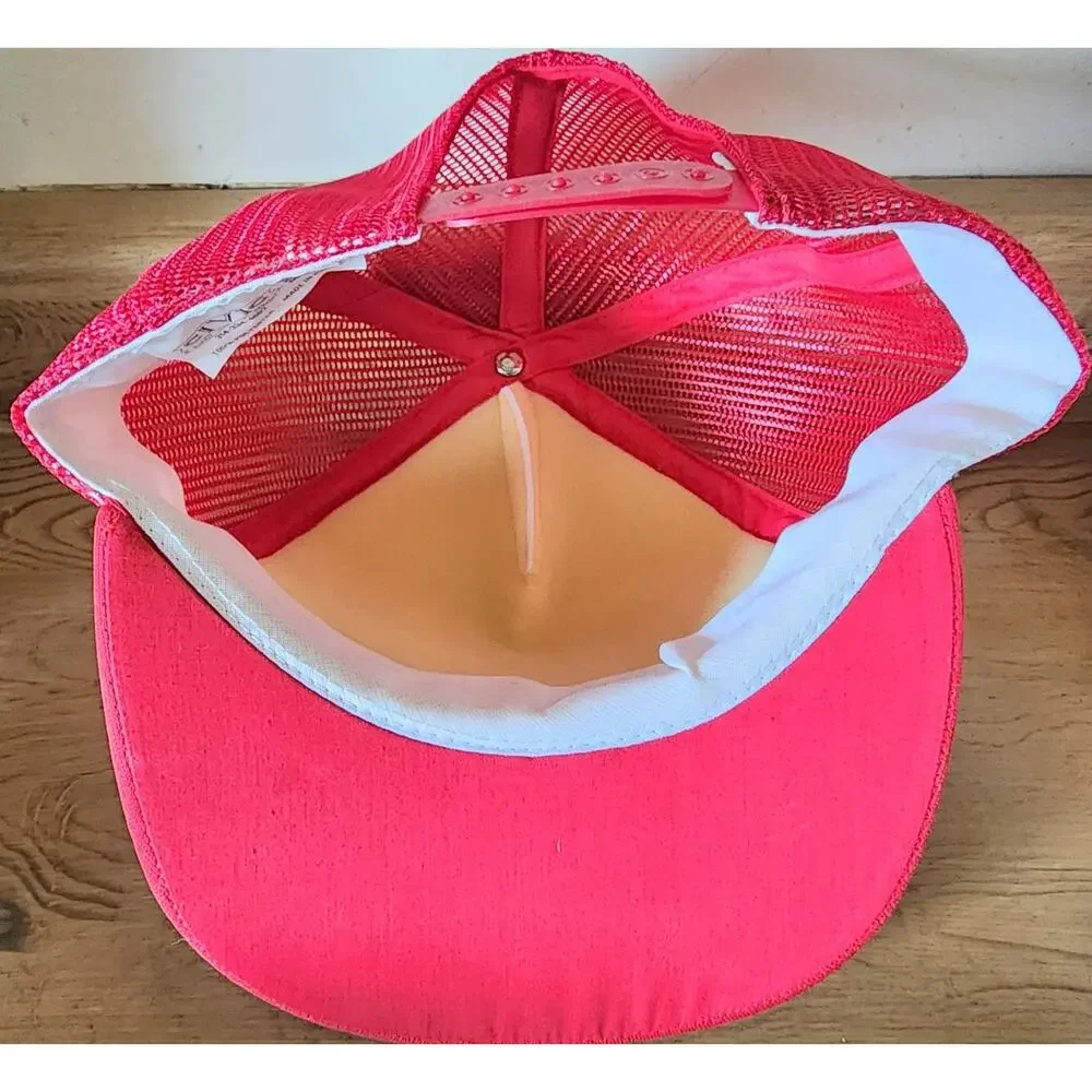 Mack Trucker Hat Harris Sales Bulldog Snapback Men's Red White Gold Leaves